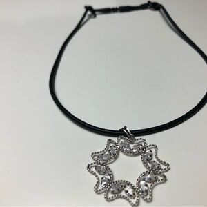 Elegant Silver Necklace with Crystal Accents